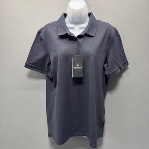 Stormtech Womens Large Ferrerra UPf 50+ Short Sleeve Dolphin Gray Polo NEW